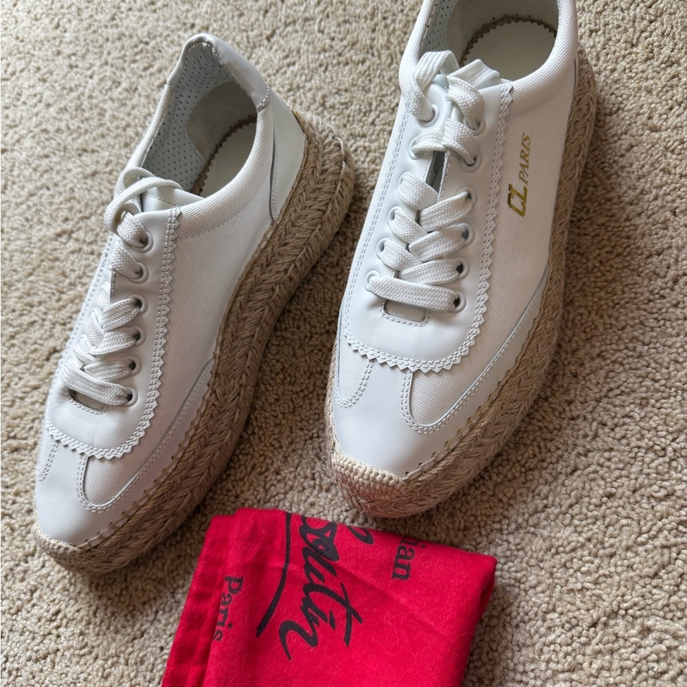 Christian Louboutin White Espadrille Sneakers